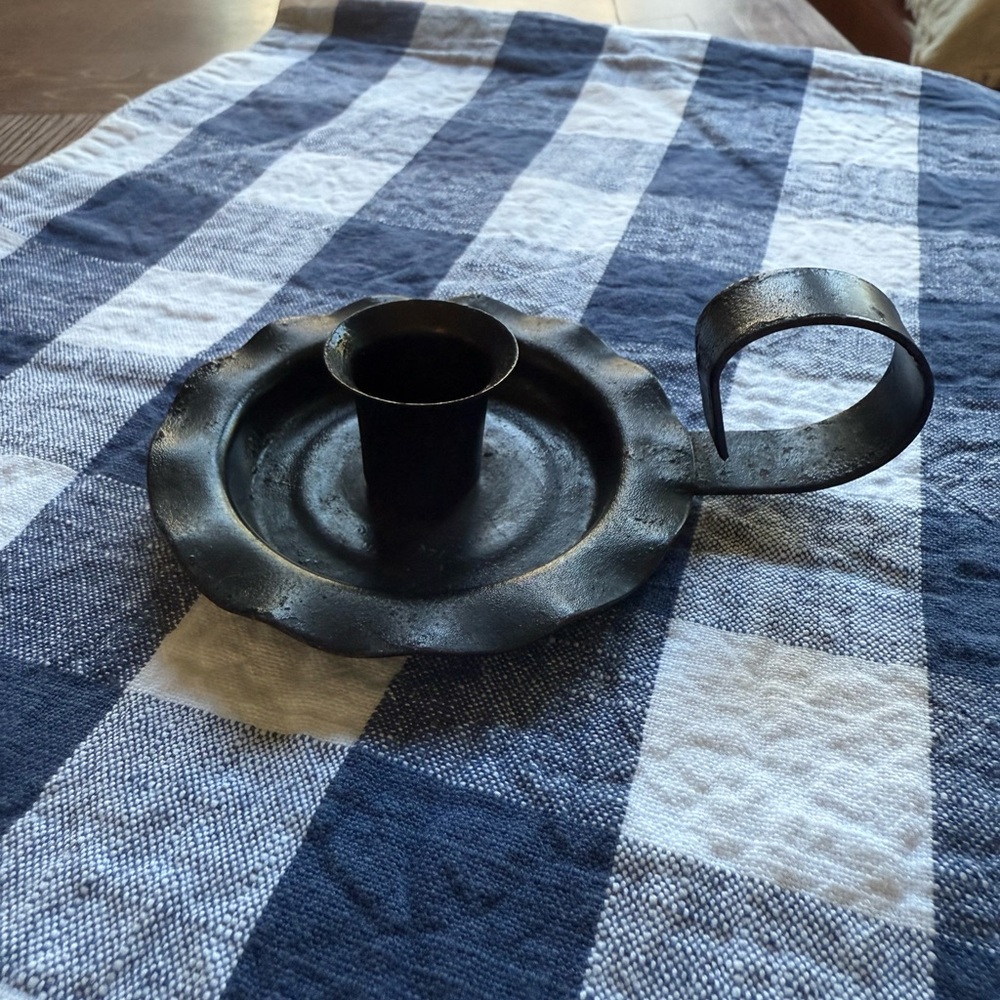 Vintage Black Metal Candle Holder